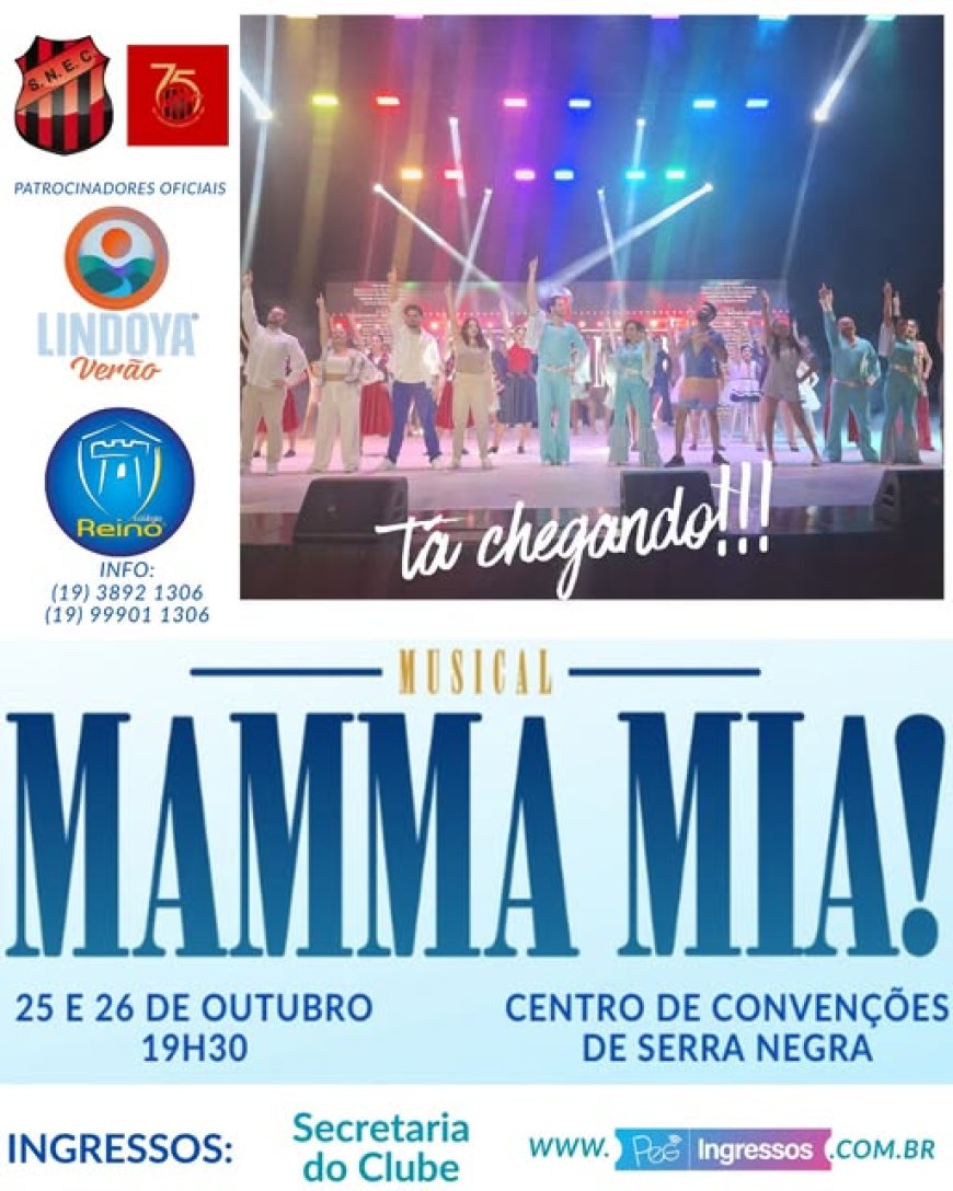 Musical “Mamma Mia!” será apresentado em Serra Negra neste fim de semana