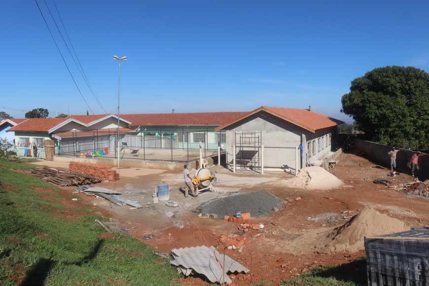 Avançam as obras de ampliação da EMEB Profª. Maria Aparecida Bicudo