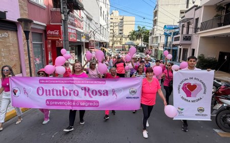 Caminhada do Outubro Rosa mobiliza moradores em Serra Negra